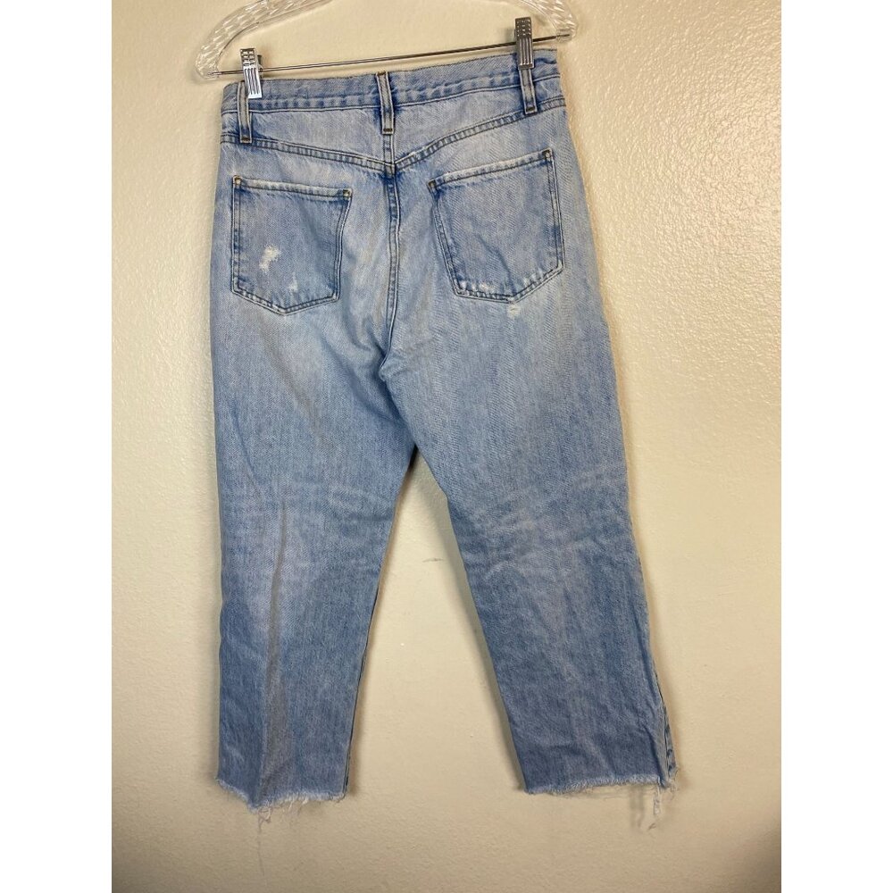💜 Frame Women's Le Jane Crop Jeans Light Wash Distressed Denim 27 Straight - Picture 3 of 16